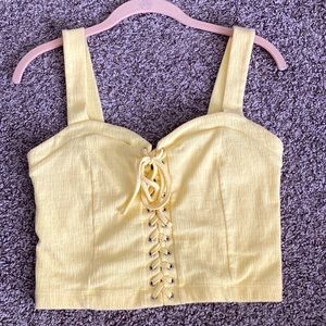 FOREVER 21 Yellow Corset Crop Top